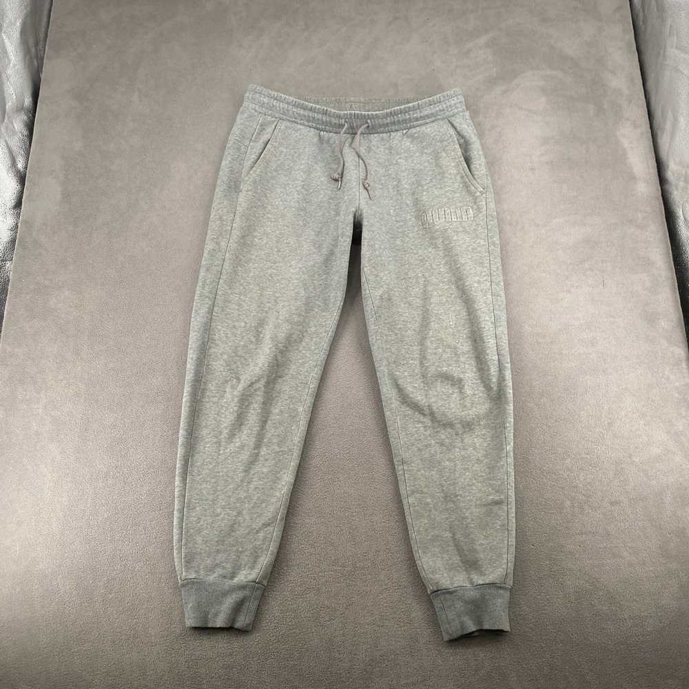 Puma Mens Heather Grey Fleece Joggers Sweatpants Large Tonal Logo 7159